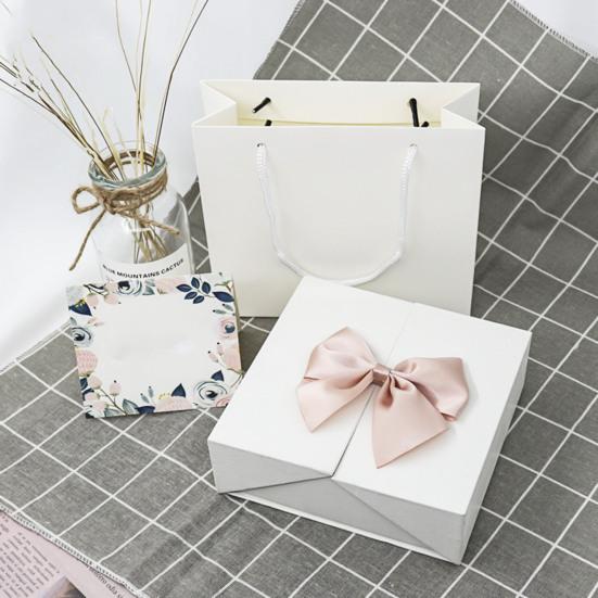Square Double Door Bowknot Design Jewelry Lipstick Gift Packaging Display Case