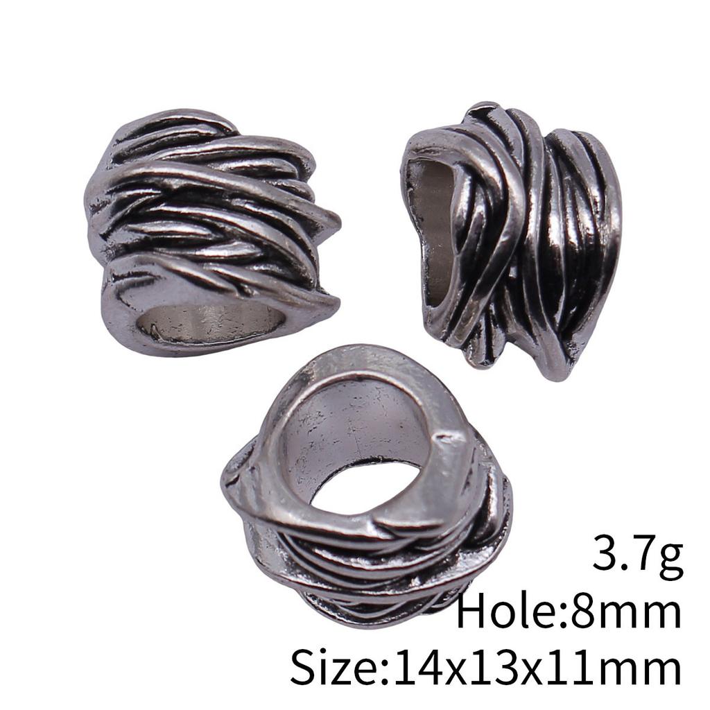 Hammered Texture Tube Spacer Beads Alloy Loose Beads For DIY Bracelet Dreadlocks Hair Braiding Jewelry Making Parts