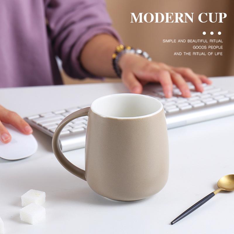 Water Cup Ceramic Mug Creative Cup with Handle Office Simple Couple Water Cup Large Capacity Conference Cup