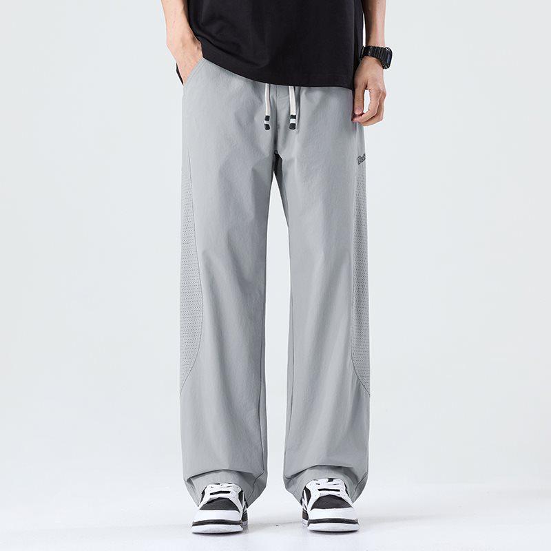 Men's Summer Ice Silk Breathable Mesh Pants: Loose, Casual, Comfortable, Versatile, Tall Slimming, Trendy