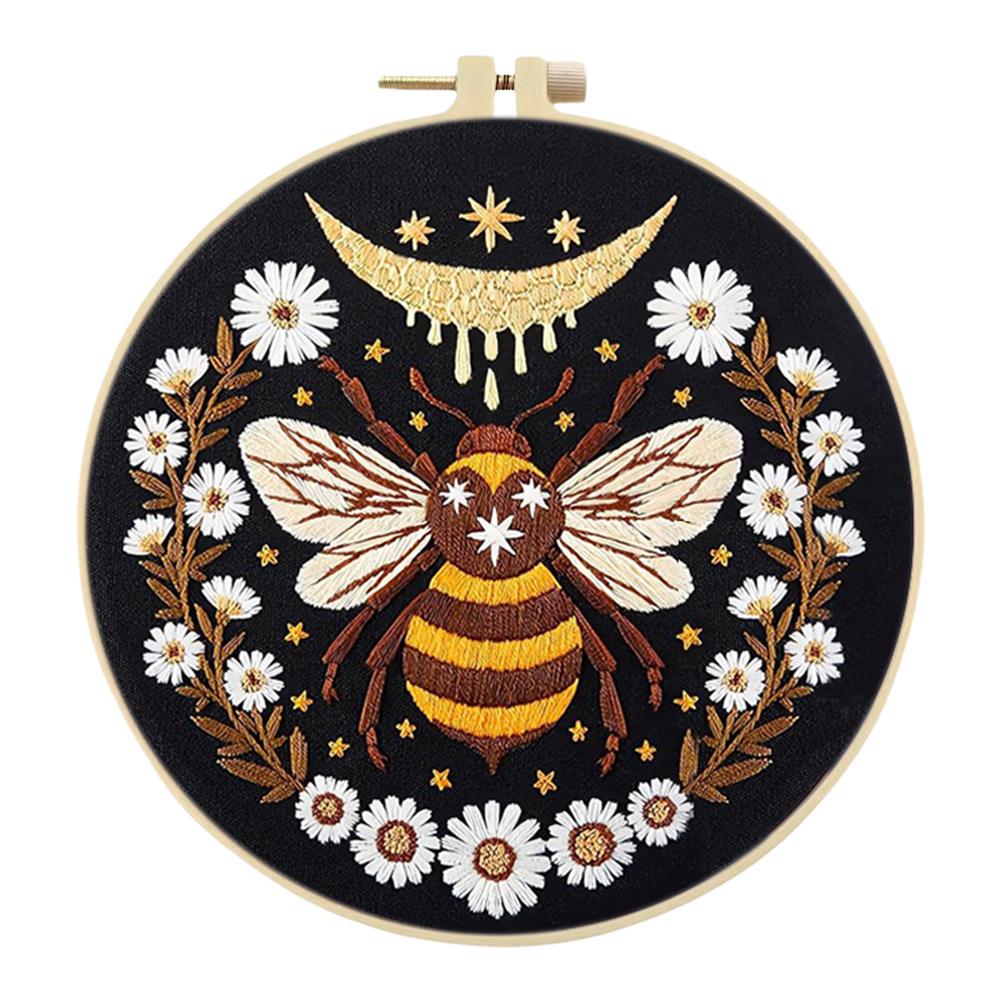 Tiergestempelte Kreuzstich-Sticksets mit Rahmen, Stoff, Farbe, Garn