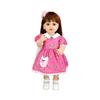 Full body silicone doll 55cm washable  Long haired female doll reborn baby doll  Simulated baby birthday toy Dress up Home Game