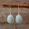 Luxury high quality new light luxury natural stone hemming creative ear hook earrings earrings European and American popular jewelry