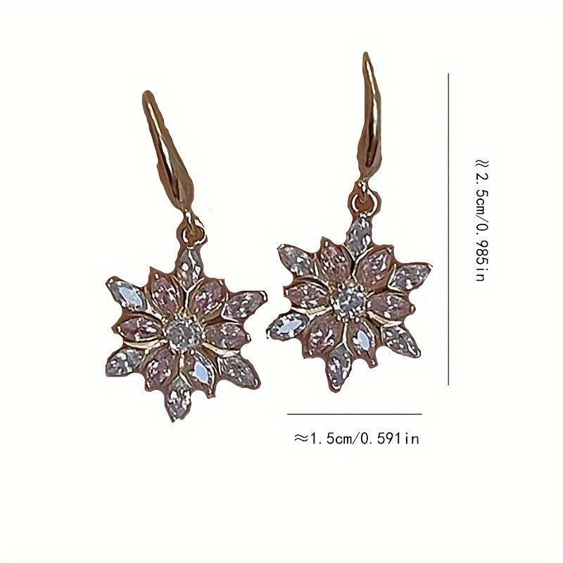 Temu Stylish Snowflake Christmas Earrings – European & American Women's Fashion