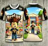 Fashion Roblox Kids Short Sleeve TShirt Colorful Rainbow Character Print Casual Tops for Boys Girls Daily Playwear
