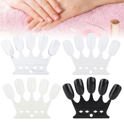 50Pcs Crown Shape False Nail Art Display Polish Color Card Plate Practice Stand