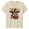 Boho Highland Cow Floral Unisexs TShirt Farmhouse Gift For Her