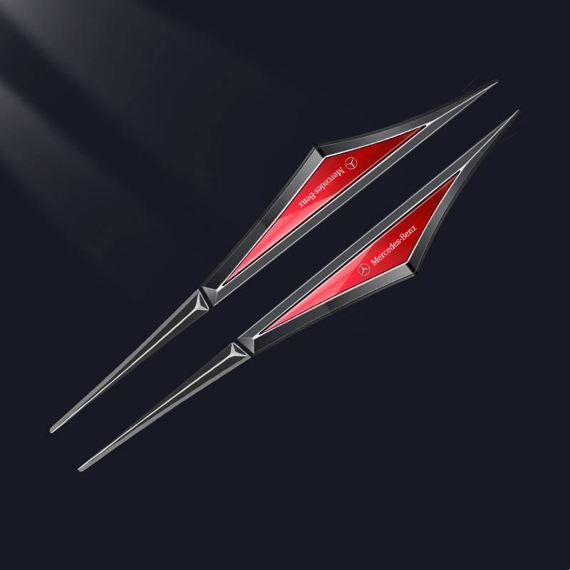 2Pcs Metal Car Fender Side Wing Emblem Badge Sticker for Mercedes Benz AMG B C E Class A Class C200L GLC GLK GLA JL1