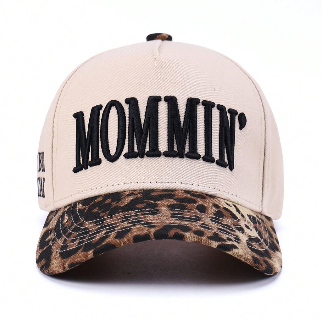 1 Stück Mommin Trucker-Kappe für Damen, bestickte Mama-Baseballkappe, verstellbare Leinwand-Vintage-Kappe für Freizeitkleidung