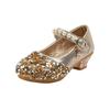 Fashionable High-Heeled Leather Shoes for Girls: Crystal Princess Shoes for Children's Performances