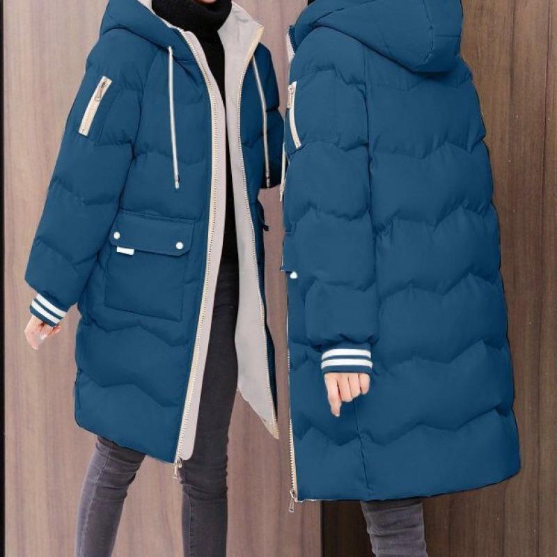 Winter Down-padded Jacket for Women Korean Style Relaxed Fit Mid-length Large Size Thickened Cotton-padded Jacket