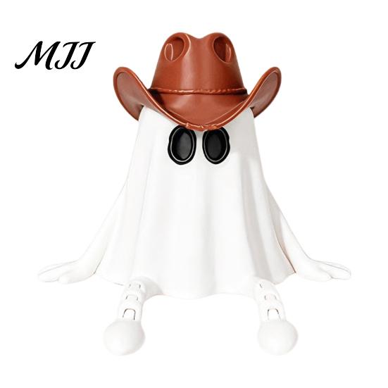 Halloween Ghost Pumpkin Figurines 3D Printed Decoration, Cute Figurine with Collectible Table Decor Movable Joints for Coffee Shelf Mantel Indoor