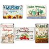 Tin Gardening Wall Floor Standing Garden Care Work Vintage Style Sign, Decor, Plate, Decor, Retro, Antique, (Garden Ver2)