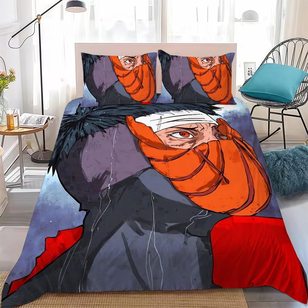 O-Obito Uchiha Duvet Cover Set Home Style Bedding Soft Laundry Cotton Bed 3 Piece Set Student Dormitory Gift