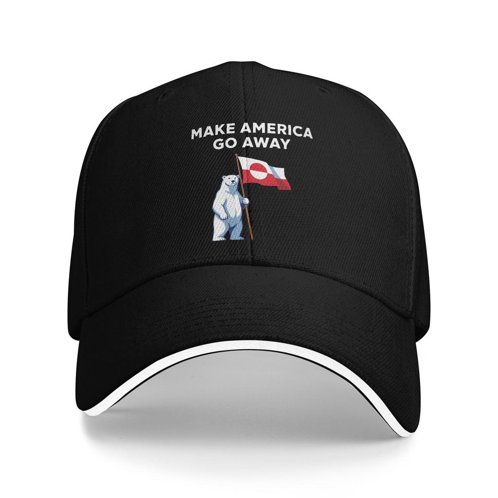 MAGA Grönland Make America Go Away Sandwich Kappen Sport Baseballkappen für Erwachsene Hüte Verstellbare Polyester Sportkappe Winterkappe