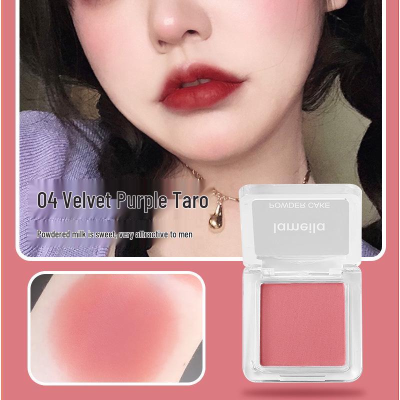 Matte Crystal Block Rouge: Nude Blush & Contour Palette - Purple, Blue & Peach for Face Shaping and Beginner-Friendly Makeup.