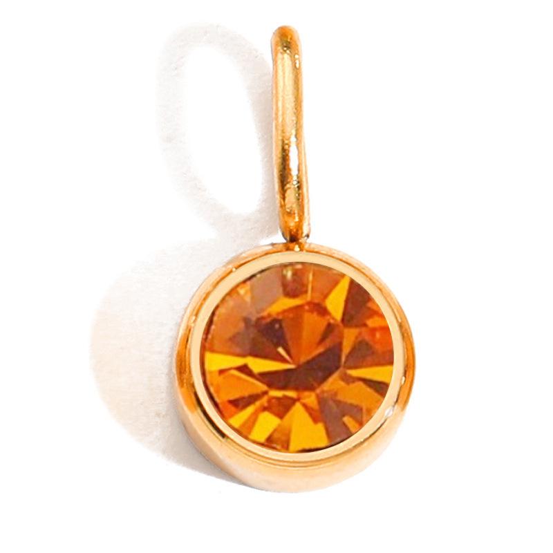 Twelve-Month Birthstone Pendant: 8mm Stainless Steel DIY Charms