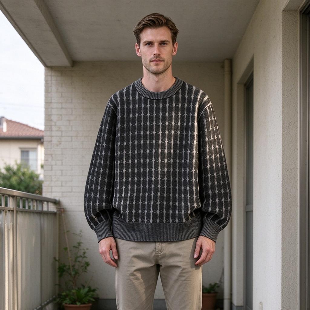 Men's Winter Trendy Knit Sweater, Casual Pullover for Everyday Wear