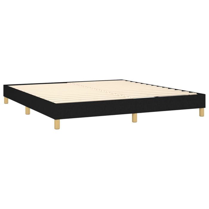 Maison Exclusive - Sommier à lattes de lit avec matelas Noir 180x200 cm Tissu