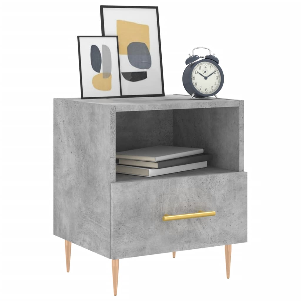 Nightstands (2 pcs) Concrete Grey 40 x 35 x 47.5 cm Particleboard