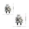 Creative White Owl Statue Stake Acrylic Animal Figurine Sculptures Garden Floor Plugs  Lawn