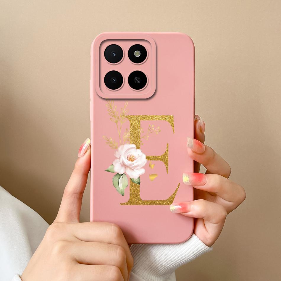 Pro Honor X5B Plus X5 Pouzdro Jednoduché Jméno Písmeno Měkký Hladký Tekutý Silikon Nárazuvzdorný Zadní Kryt Telefonu Pro Honor X 5 X5bPlus Capa