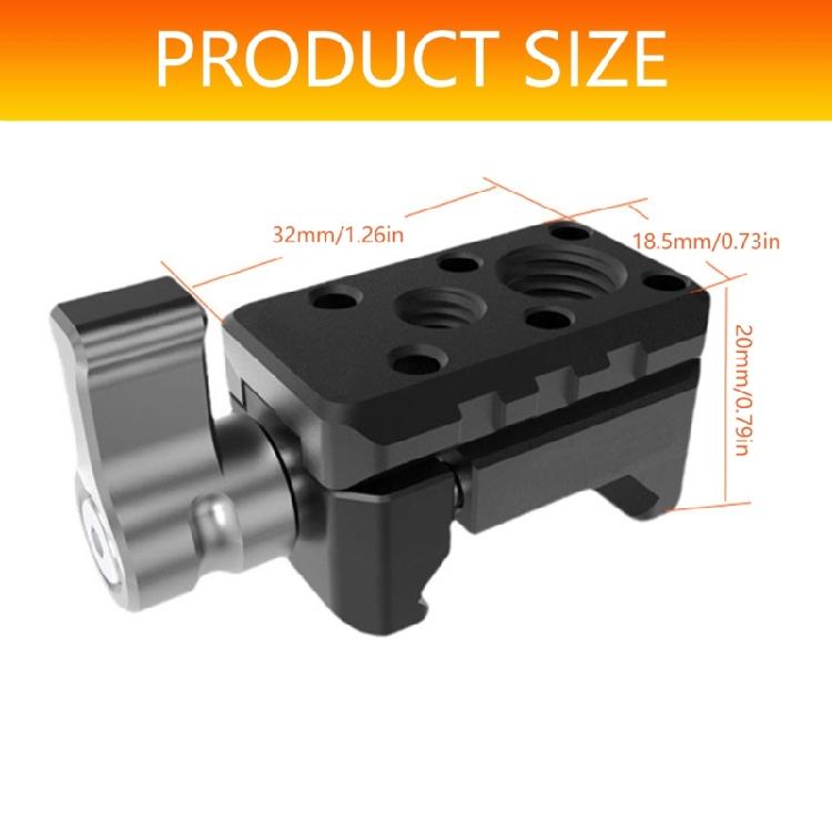 High Strength Aluminum Camera Mount Clamp Precise Sliding Rail 1/4 3/8 Thread Adapter For Quick Gear Setups