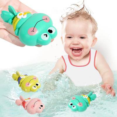 Baby Bath Toys For Kids Ages 1-3Y Cute Swimming Frog Water Pool Toys Floating Wind-Up Infant Bathtub Toys No Battery Need