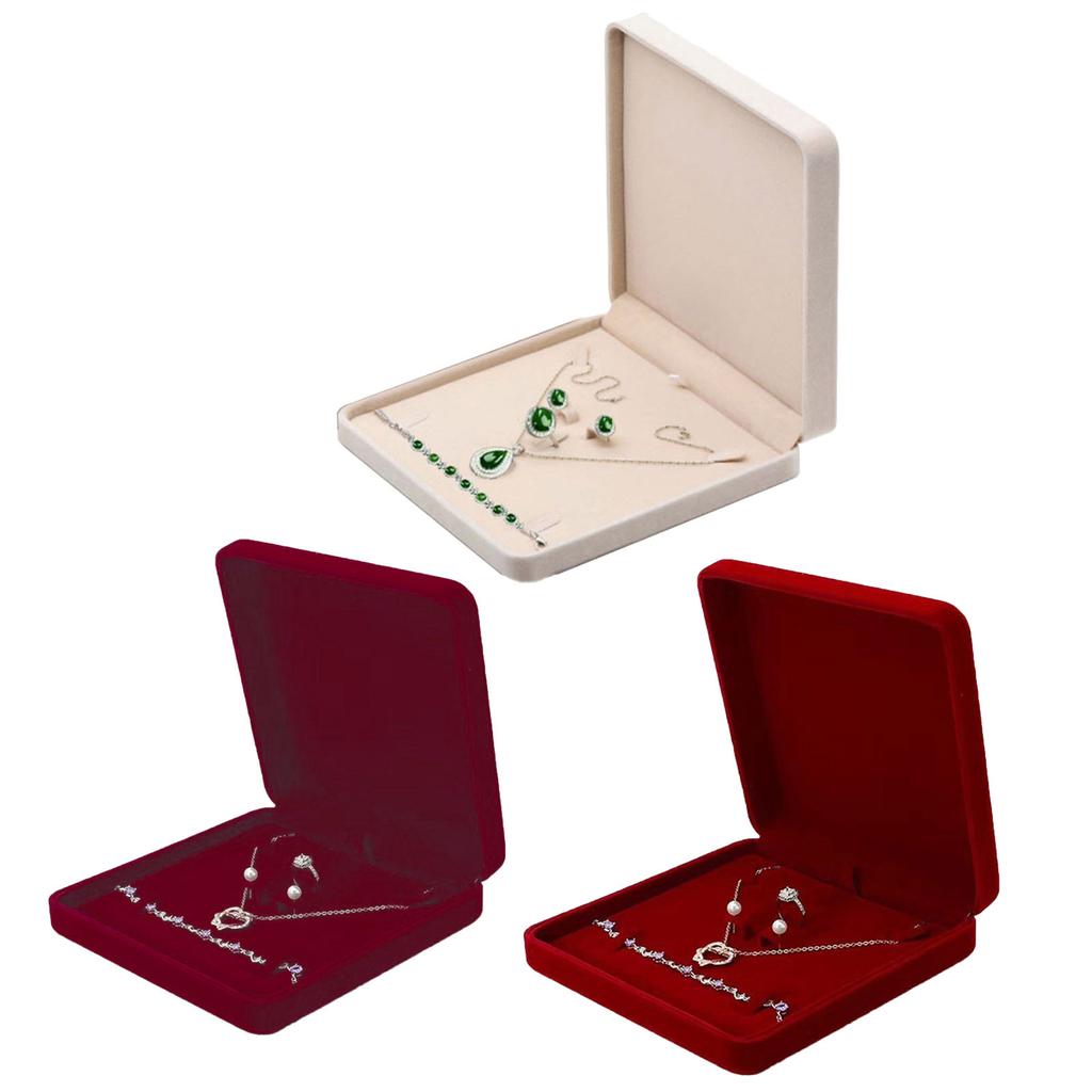 Samt Schmuckorganizer Stilvolle Aufbewahrungsbox für Halsketten Ringe Ohrringe Armbänder Geschenk für Hochzeiten und Jubiläen