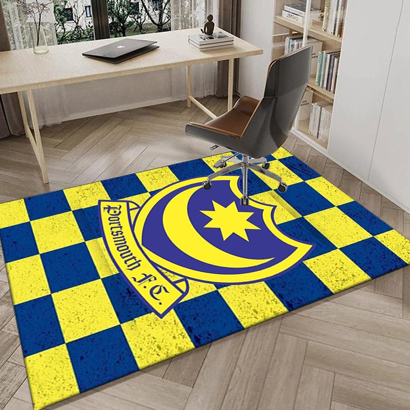 Ports-mouth Fc Anniversary Printed Area Rug for Office, Chair Rug, Decorative Carpet Floor Mat, Large Size Fan gifts Christmas gifts