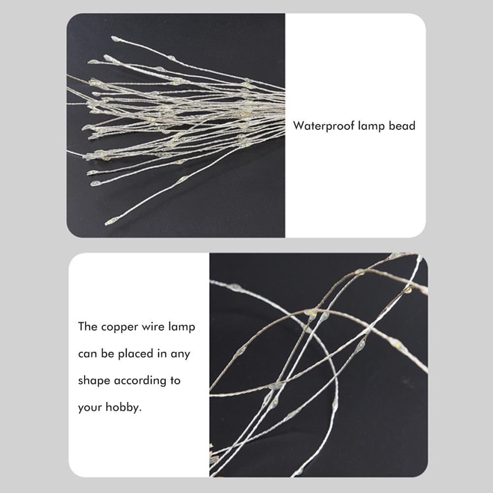 LED Copper Wire Light Waterproof Fireworks Fairy Lights with Remote Control for Yard Garden Decoration