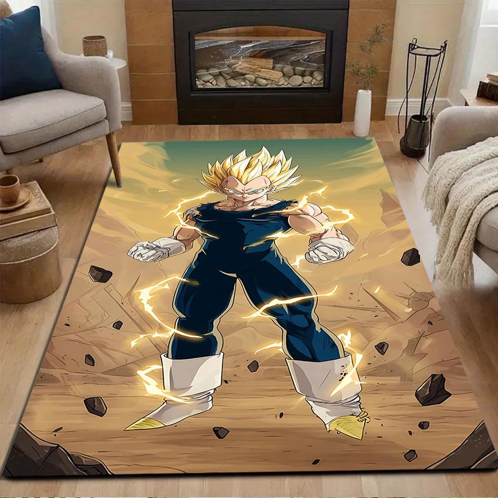 Super Saiyan Power Burst Patterned Carpet, Non Slip Mat Suitable for Living Room and Bedroom Sofas