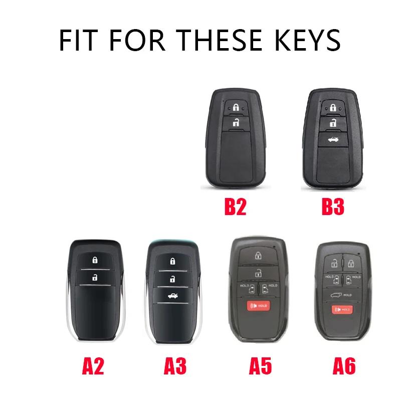 Auto Key Fob Remote Fit For Toyota Sienna Rav4 Venza Mirai Hybrid Vehicles Alphard Previa Voxy 2 3 5 6 Buttons Genuine Leather Auto Key Fob Cover