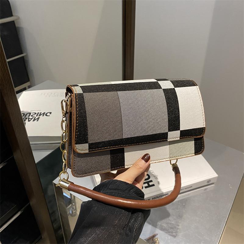 Trendy Fashion Contrast Color Small Square Bag For Women Stylish Summer Handbag