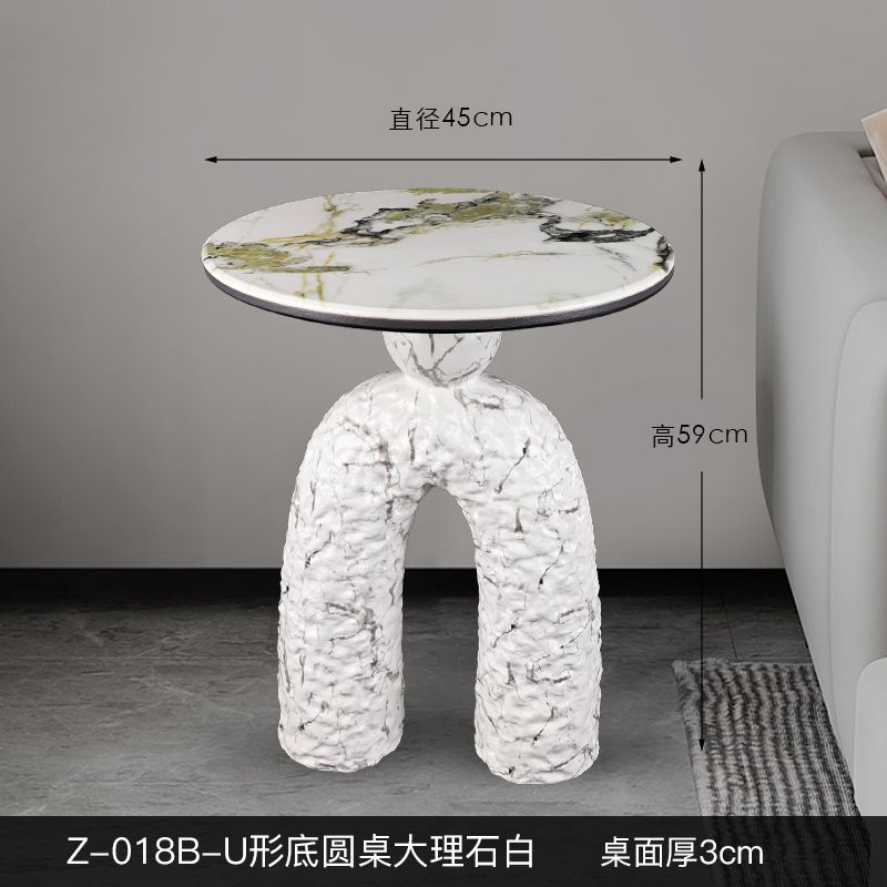 Supercrystalline stone negotiation living room home modern simple side table movable small round table minimalist