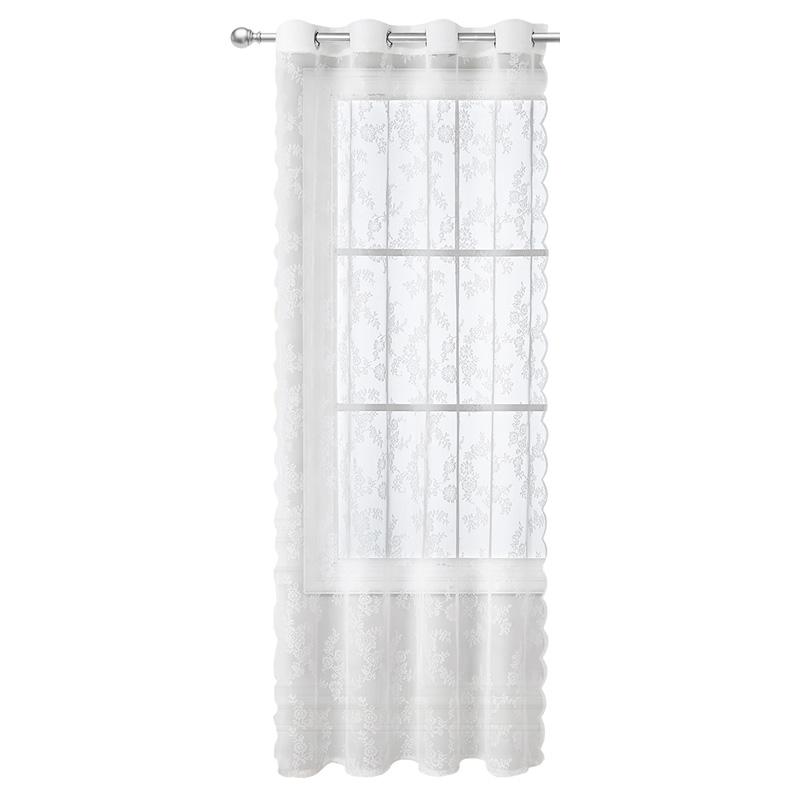 1/2 Panels Sheer Curtains Floral Semi Transparent Light Filtering Rod Pocket Voile Drapes Window Curtain for Bedroom Living Room