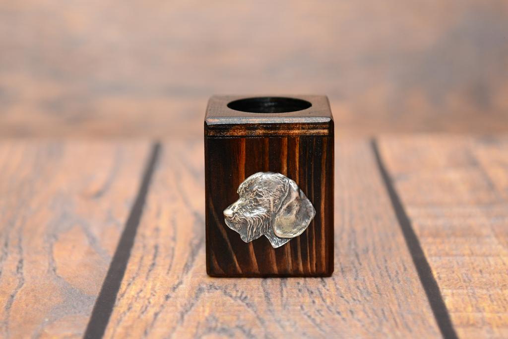 Dachshund III – Wooden candle holder with a dog, a unique souvenir after losing a dog | Art-Dog