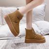 Winter Outdoor Women's Faux Cow Suede Plush Warm Shoes Fashion Snow Boots Girls Flat Platform Booties Casual Thick Sole Sneakers