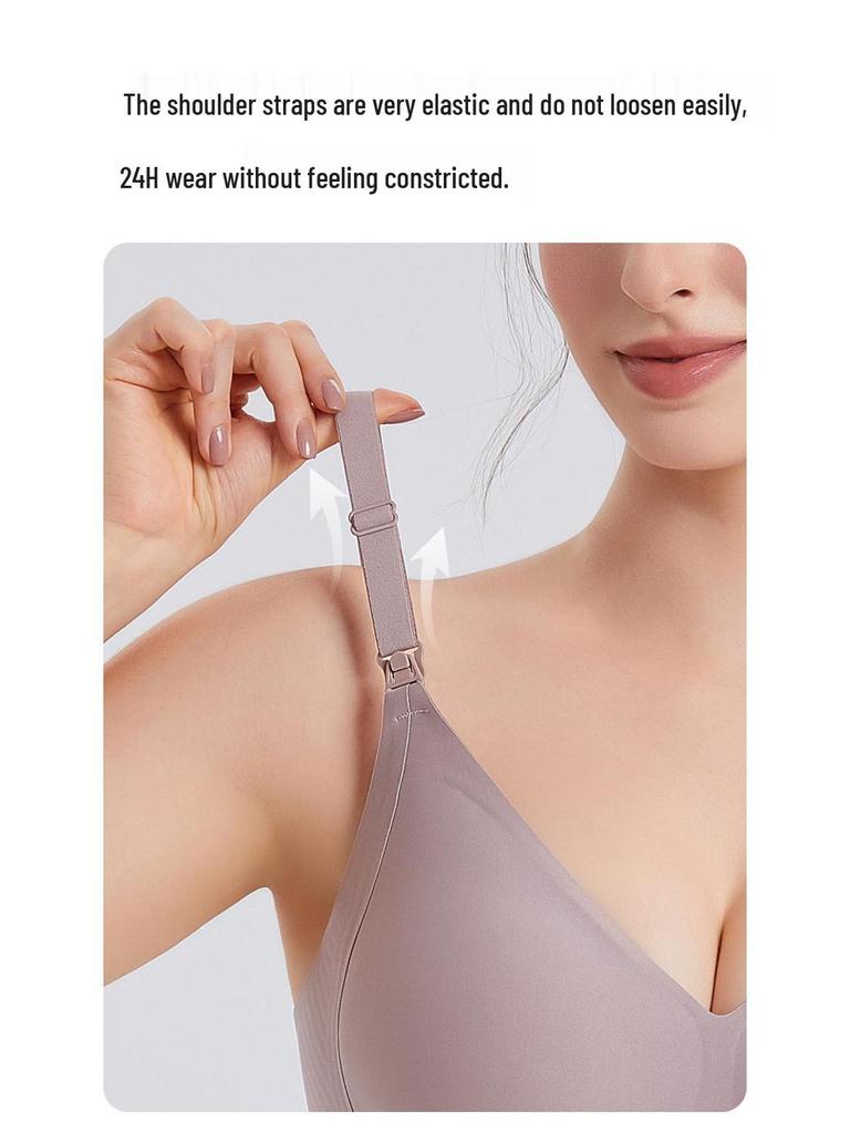 Seamless Soft Support Nursing Bra - Anti-Sag, Fixed Cup, Uplift Maternity Bra