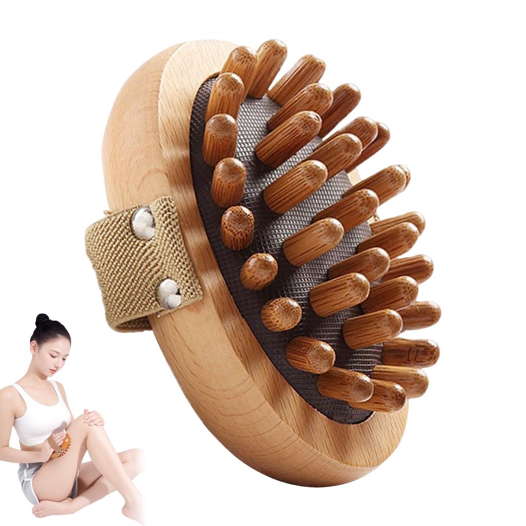 Wooden Message Comb Hand Held Cellulite Massager Gua Sha Scrapping Massager for Muscles Back & Shoulder