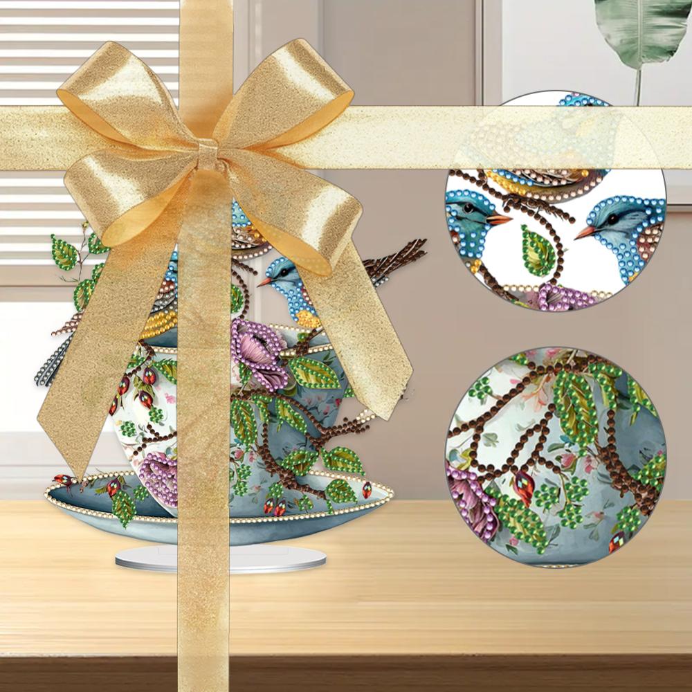 

Teacup Bird 2D Flat DIY Diamond Painting Desktop Ornaments Kit 5D DIY Diamond Art Tabletop Decorations Bedroom Table Decoration China Mainland