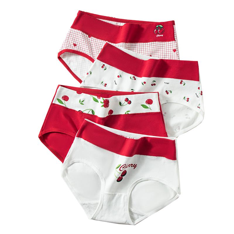 4 sztuki majtek damskich bawełnianych z wysokim stanem bielizna dziewczęca majtki seksowna kobieca oddychająca bielizna