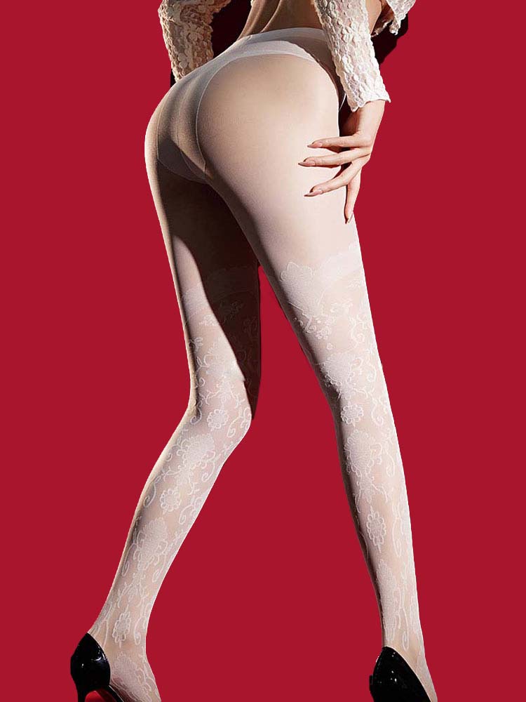 Elegant Printing Pantyhose Women'S Sexy Lace Allure Thin Sheer Tights Woman Lingerie Nightclub Party Stocking Fashion Pantyhose