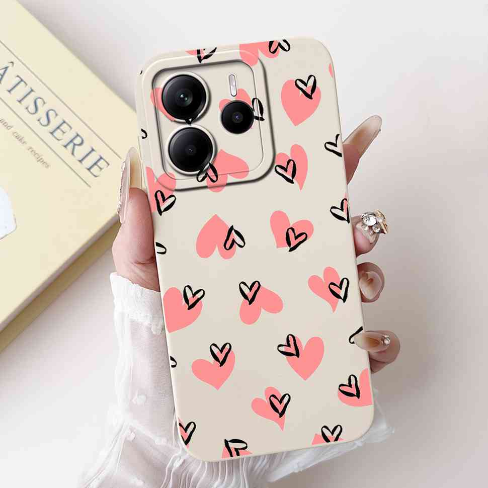 Luxury Rose Cover For Xiaomi Redmi Note 14 5G Case 6.67" Soft Slim Phone Case For Redmi Note 14 Note14 5G Capa Bags