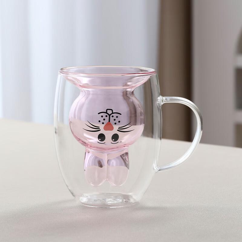 Cute Double-Wall Glass Rabbit Mug