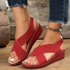 Fashion Rimocy Roman Style Cross Strap Wedge Sandals Women Summer 2024 Back Strap Platform Sandalias Woman Comfortable Open Toe Sandles