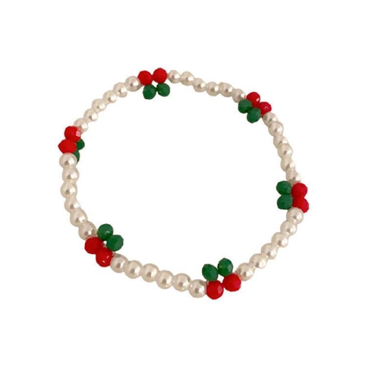 

Stylish Stretchable Bracelet Colorful Imitation Pearls and Glittering Crystal Beaded Handchain Adjustable Size Wristband 1