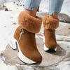 Women's Platform Short Boots, Comfortable Side Zipper Ankle Boots, Stylish Plush Lined Boots
