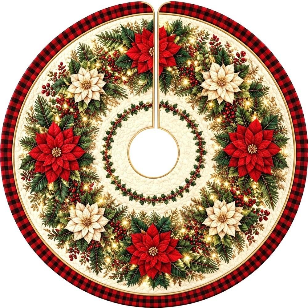 Large Size Christmas Tree Mat Round Xmas Tree Foot Cover Snowman Christmas Tree Skirts Indoor