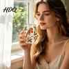 Large Capacity Wine Glass Cup Egg Shape Clear Lead-Free Crystal Enamel Painted Golden Rim Liberty Bell Themed Vintage Drinking Tumbler Glassware for